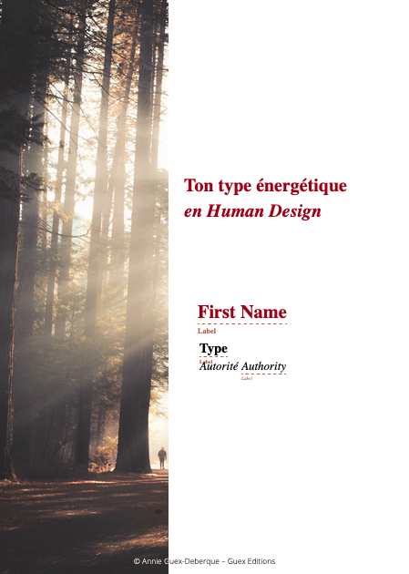 Page de couverture du livret personnalisé sur le type énergétique